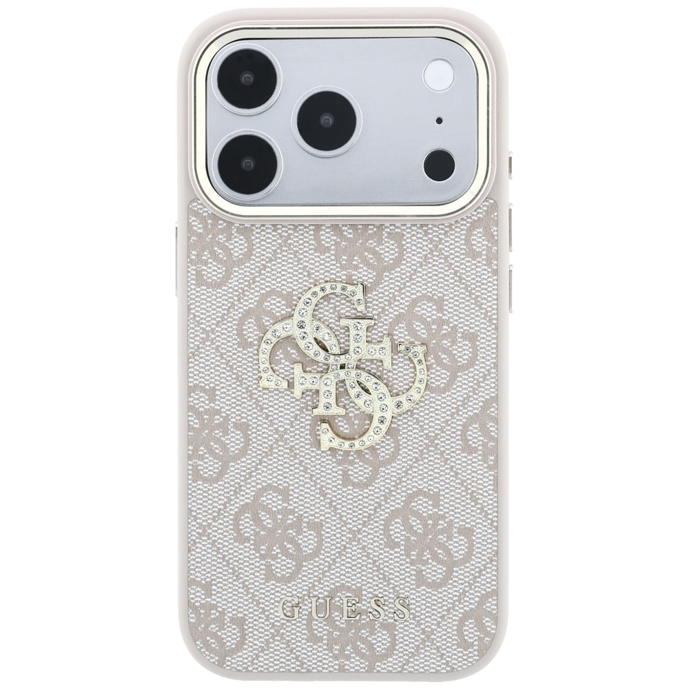 Husă Guess Leather 4G Big Strass Logo pentru iPhone 17 Pro Max – roz — imagine 2