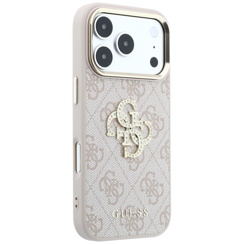 Husă Guess Leather 4G Big Strass Logo pentru iPhone 17 Pro Max – roz — imagine 3