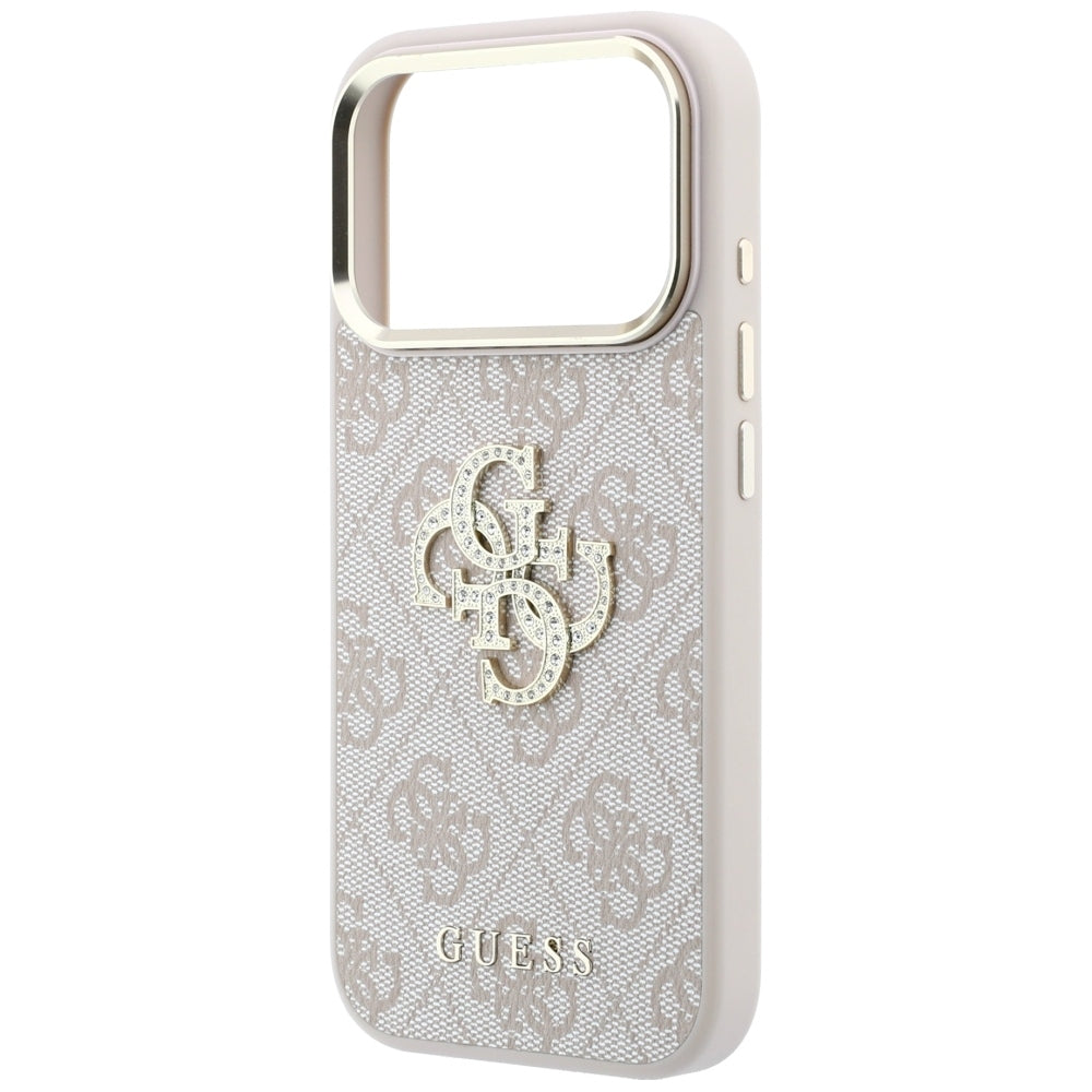 Husă Guess Leather 4G Big Strass Logo pentru iPhone 17 Pro Max – roz — imagine 5