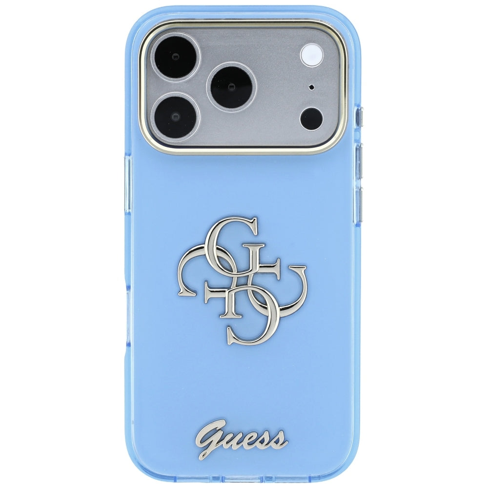 Husă Guess IML 4G Script Metal pentru iPhone 17 Pro Max – albastru deschis — imagine 2