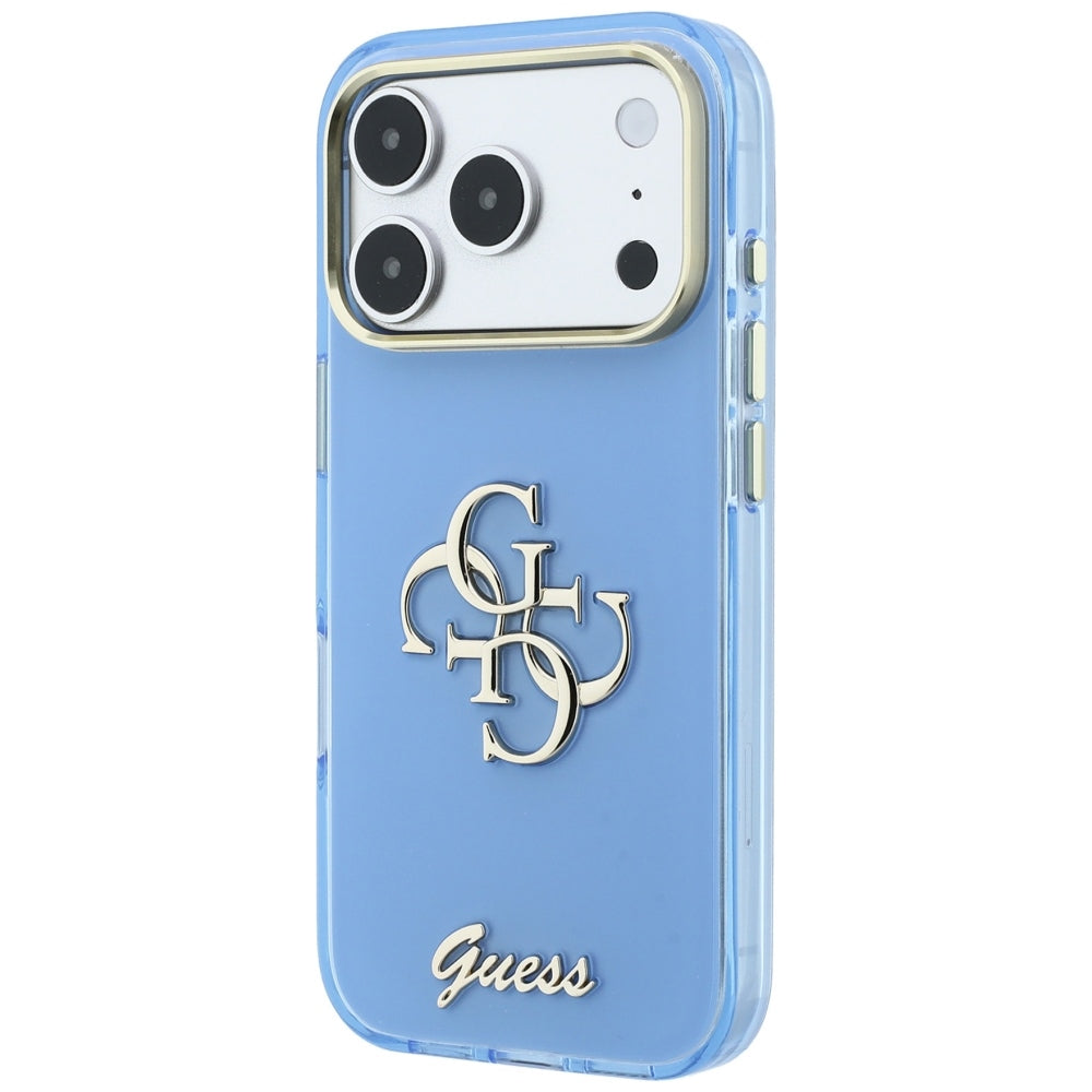 Husă Guess IML 4G Script Metal pentru iPhone 17 Pro Max – albastru deschis — imagine 4