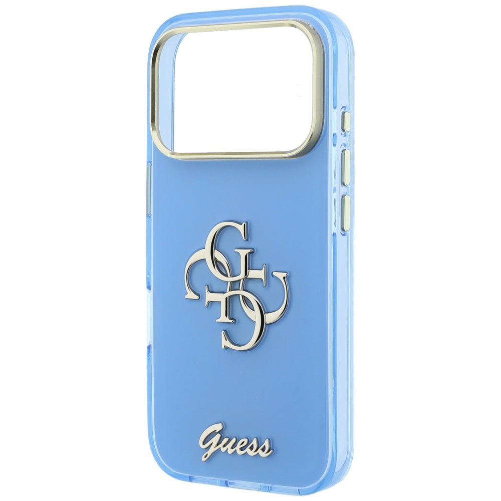 Husă Guess IML 4G Script Metal pentru iPhone 17 Pro Max – albastru deschis — imagine 5