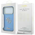 Husă Guess IML 4G Script Metal pentru iPhone 17 Pro Max – albastru deschis — imagine 7