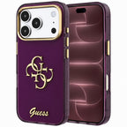 Husă Guess IML 4G Script Metal pentru iPhone 17 Pro Max – burgundy — imagine 1