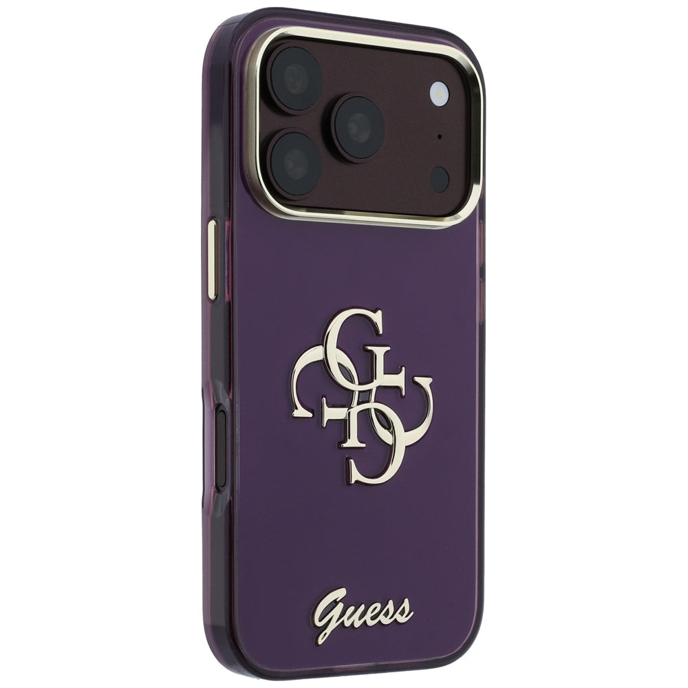 Husă Guess IML 4G Script Metal pentru iPhone 17 Pro Max – burgundy — imagine 3