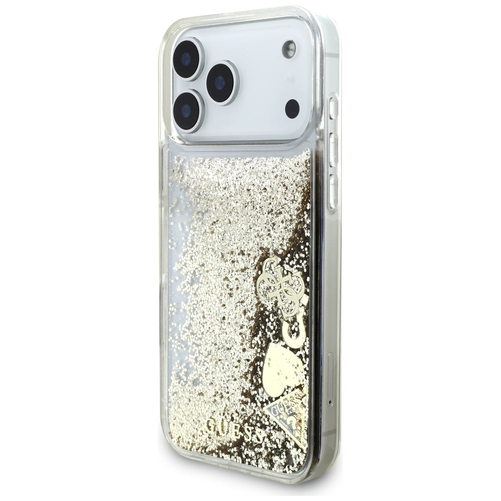 Husă Guess Liquid Glitter Charms pentru iPhone 17 Pro Max – auriu (GUHCP18XGLHFLGO) — imagine 2