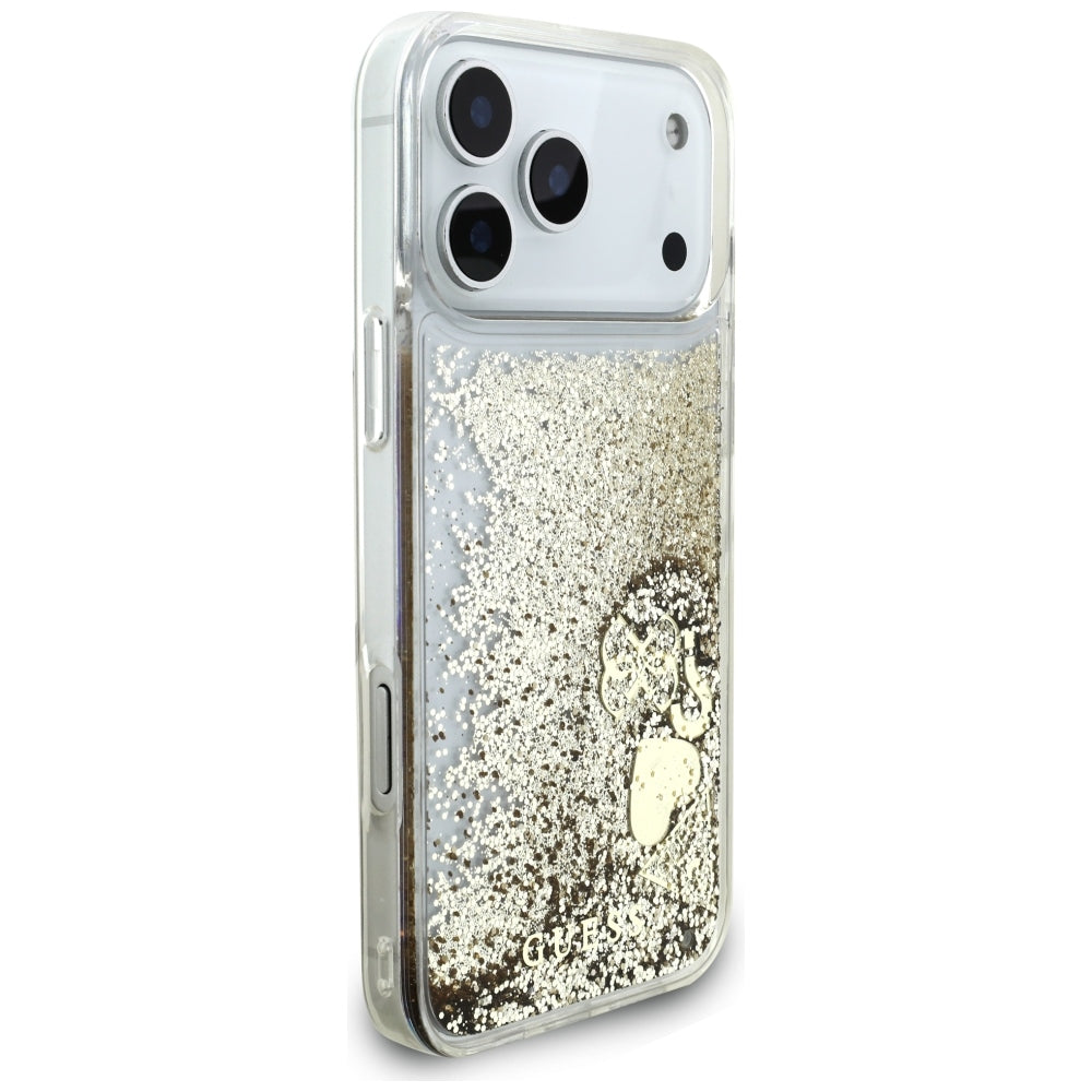 Husă Guess Liquid Glitter Charms pentru iPhone 17 Pro Max – auriu (GUHCP18XGLHFLGO) — imagine 4