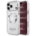 Husă Guess Metal Outline MagSafe pentru iPhone 17 Pro Max – argintiu (GUHMP18XHTRMS) — imagine 1