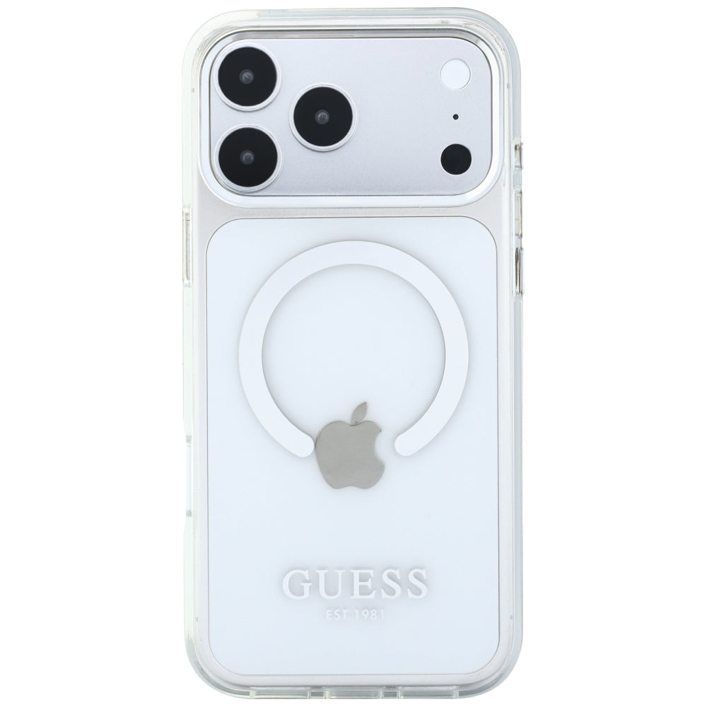 Husă Guess Metal Outline MagSafe pentru iPhone 17 Pro Max – argintiu (GUHMP18XHTRMS) — imagine 3