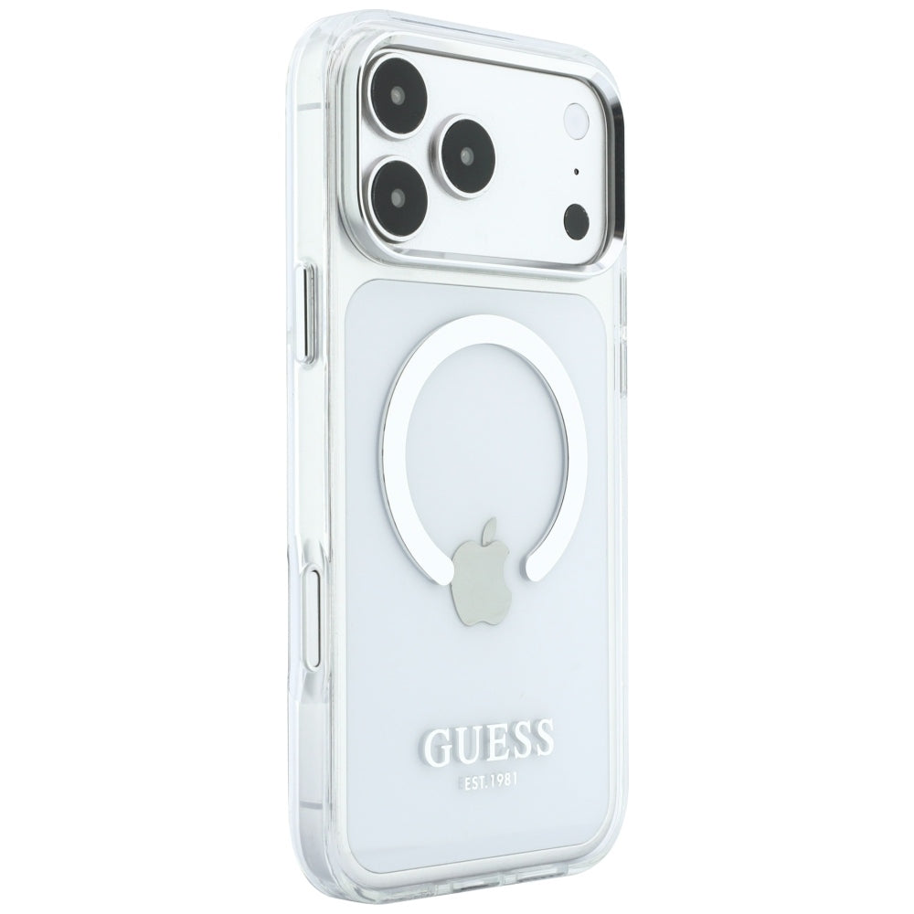 Husă Guess Metal Outline MagSafe pentru iPhone 17 Pro Max – argintiu (GUHMP18XHTRMS) — imagine 4