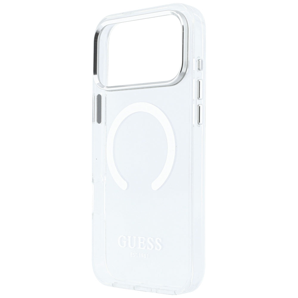 Husă Guess Metal Outline MagSafe pentru iPhone 17 Pro Max – argintiu (GUHMP18XHTRMS) — imagine 5