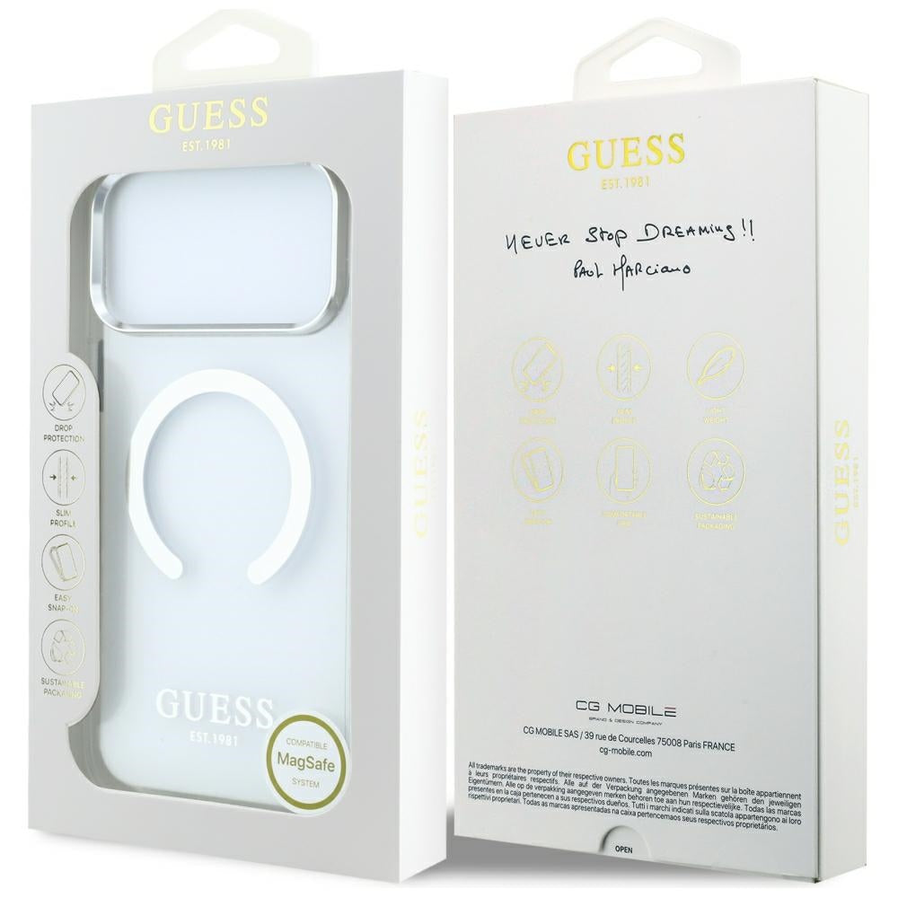 Husă Guess Metal Outline MagSafe pentru iPhone 17 Pro Max – argintiu (GUHMP18XHTRMS) — imagine 7