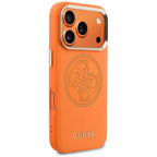 Husă Guess Leather Perforated 4G MagSafe pentru iPhone 17 Pro Max – portocaliu — imagine 4