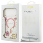 Husă Guess Resin Flowers and Glitter MagSafe pentru iPhone 17 Pro Max – roz (GUHMP18XRBFGFGMP) — imagine 7