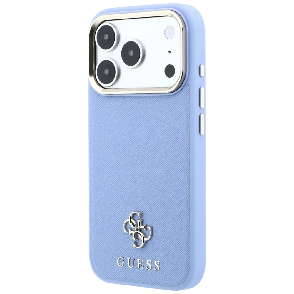 Husă Guess Saffiano Small 4G Classic MagSafe pentru iPhone 17 Pro Max – albastru deschis — imagine 2