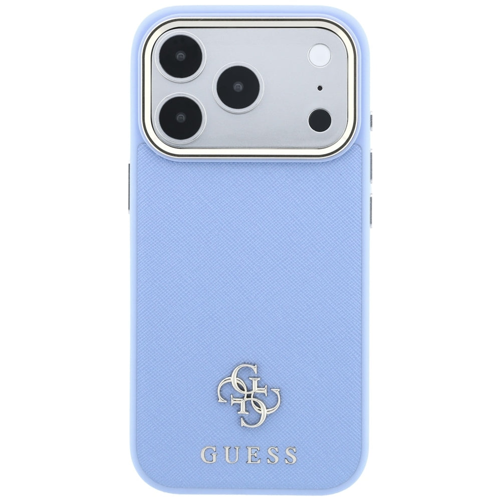 Husă Guess Saffiano Small 4G Classic MagSafe pentru iPhone 17 Pro Max – albastru deschis — imagine 3