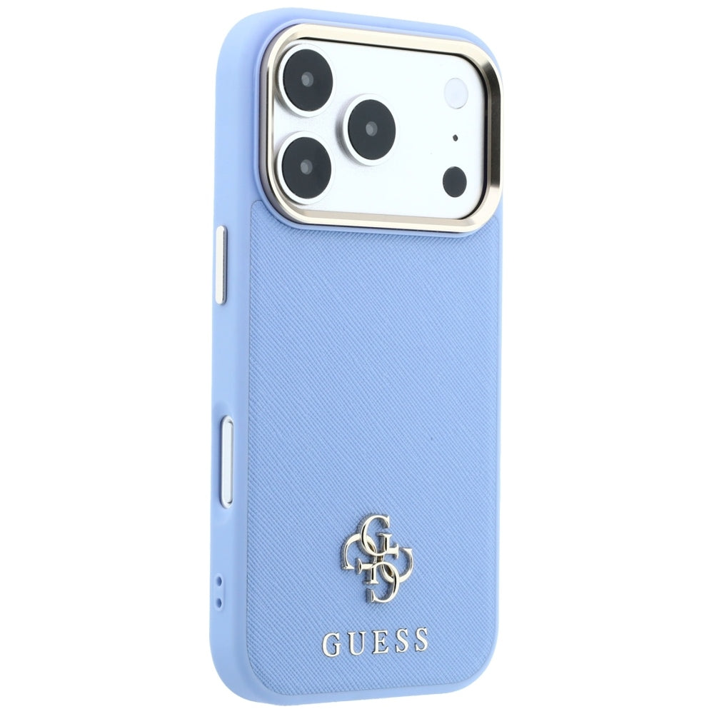 Husă Guess Saffiano Small 4G Classic MagSafe pentru iPhone 17 Pro Max – albastru deschis — imagine 4