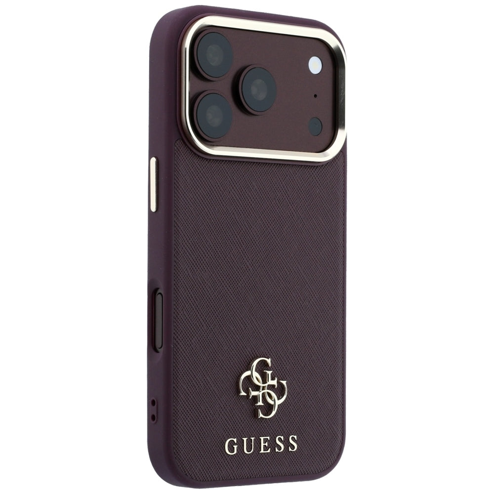 Husă Guess Saffiano Small 4G Classic MagSafe pentru iPhone 17 Pro Max – burgundy — imagine 3