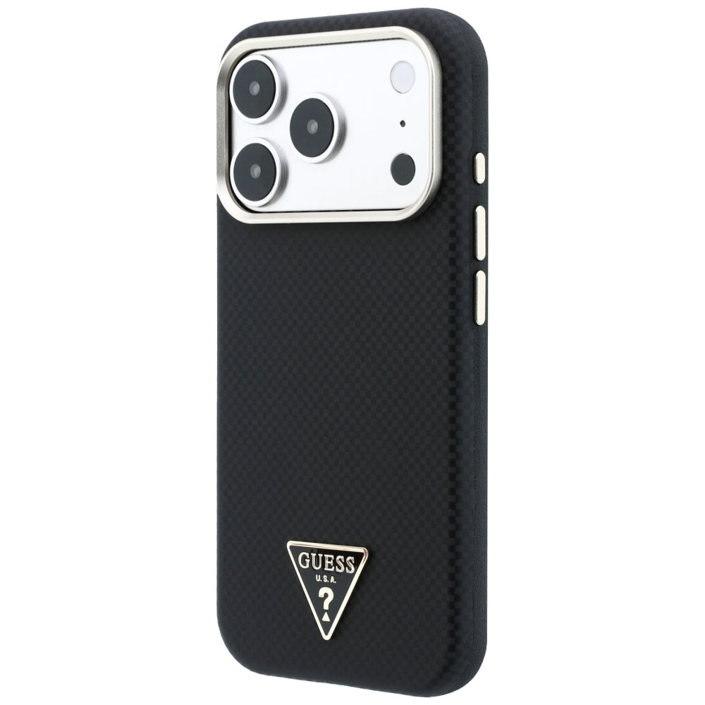 Husă Guess Kevlar Triangle Logo MagSafe pentru iPhone 17 Pro Max – negru — imagine 2