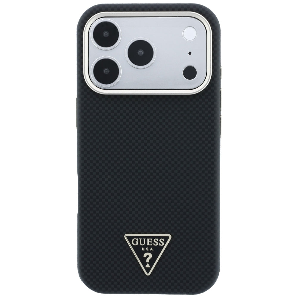 Husă Guess Kevlar Triangle Logo MagSafe pentru iPhone 17 Pro Max – negru — imagine 3