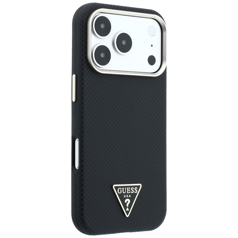 Husă Guess Kevlar Triangle Logo MagSafe pentru iPhone 17 Pro Max – negru — imagine 4