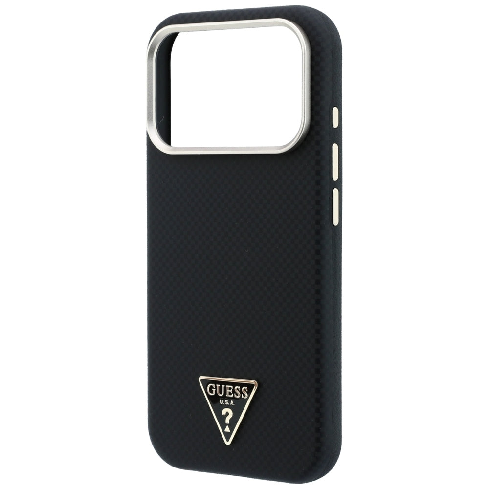 Husă Guess Kevlar Triangle Logo MagSafe pentru iPhone 17 Pro Max – negru — imagine 5