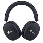 Căști GUESS Metal Script Logo negre, vedere frontală