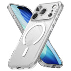 Husă Ringke Fusion MagSafe iPhone 17 Pro Clear – vedere oblică și decupaj USB-C