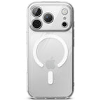 Ringke Fusion MagSafe iPhone 17 Pro Clear – spate transparent cu inel magnetic alb