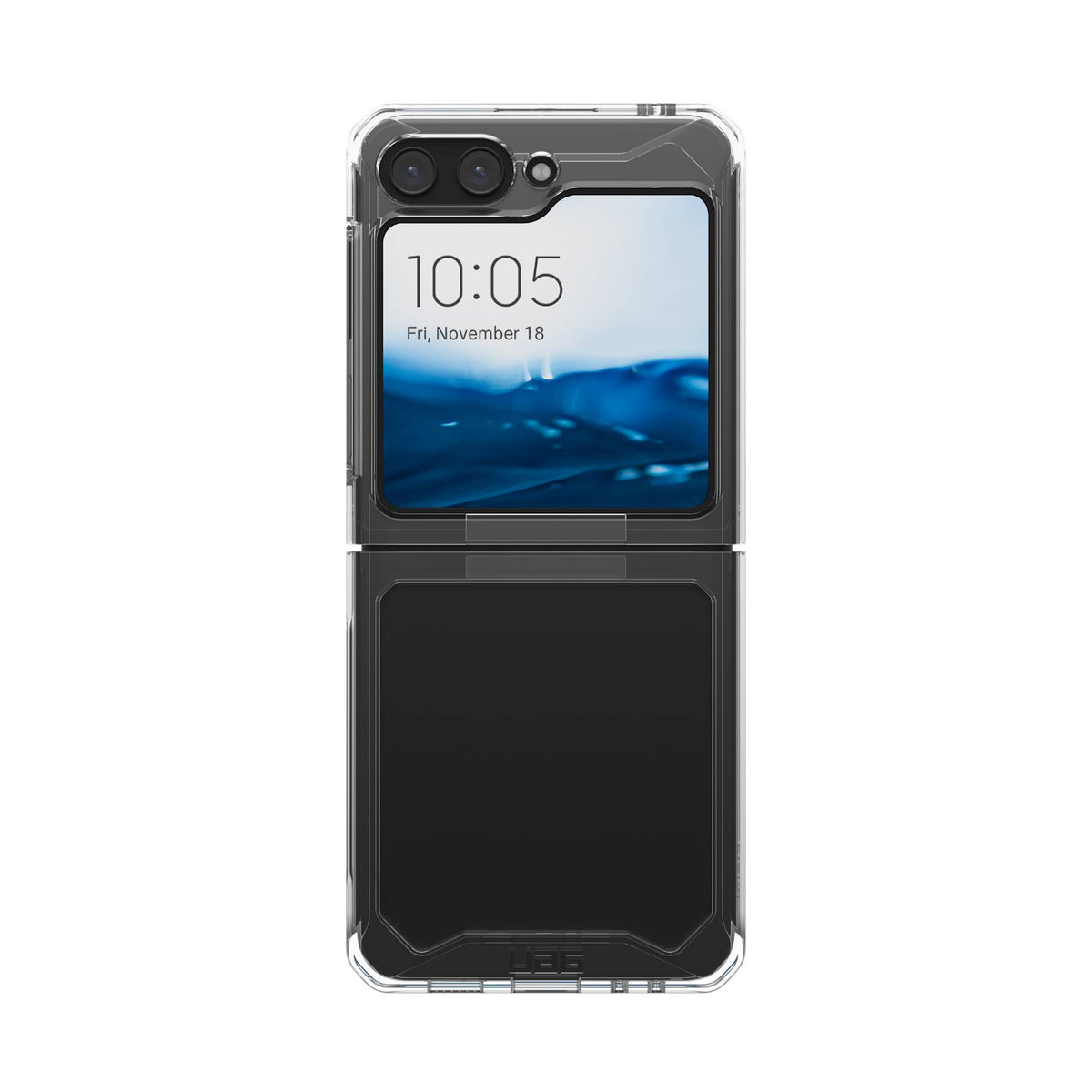 UAG Plyo Ice transparent Galaxy Z Flip5 – vedere spate cu acces la ecranul exterior