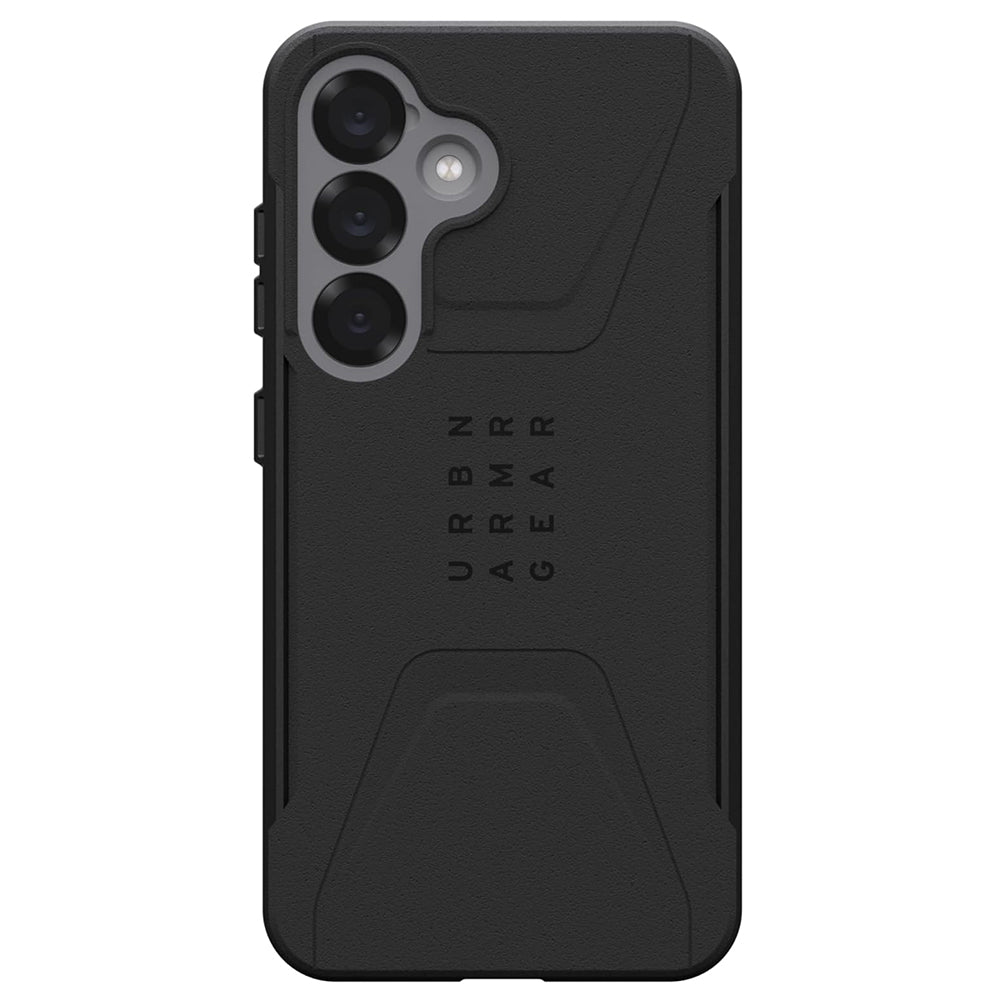 UAG Civilian MagSafe Black Galaxy S25 – vedere spate cu telefon montat