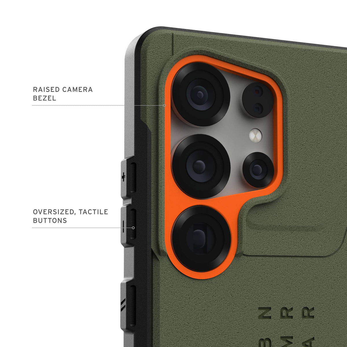 UAG Civilian MagSafe Olive Orange Galaxy S25 Ultra – contur portocaliu ridicat pentru camere și butoane tactile