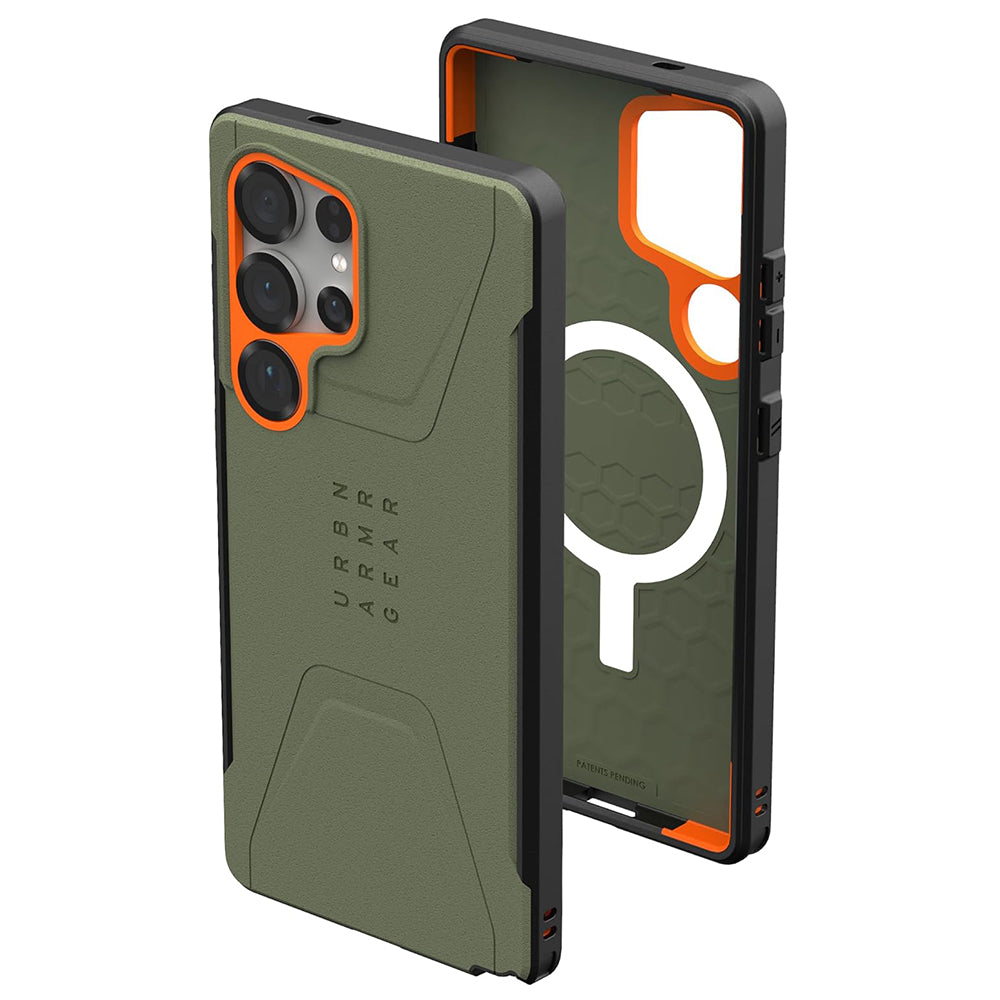 UAG - Civilian Pro MagSafe - Samsung Galaxy S25 Ultra - Olive Drab / Orange