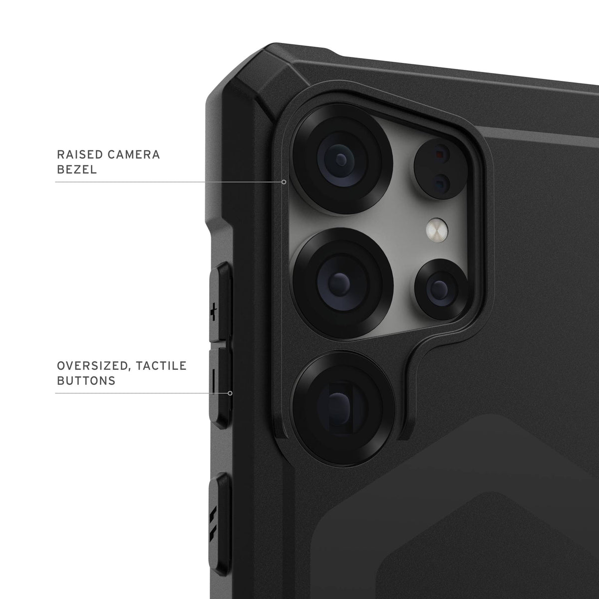 UAG Essential Armor MagSafe Black Galaxy S25 Ultra – contur ridicat pentru camere și butoane tactile