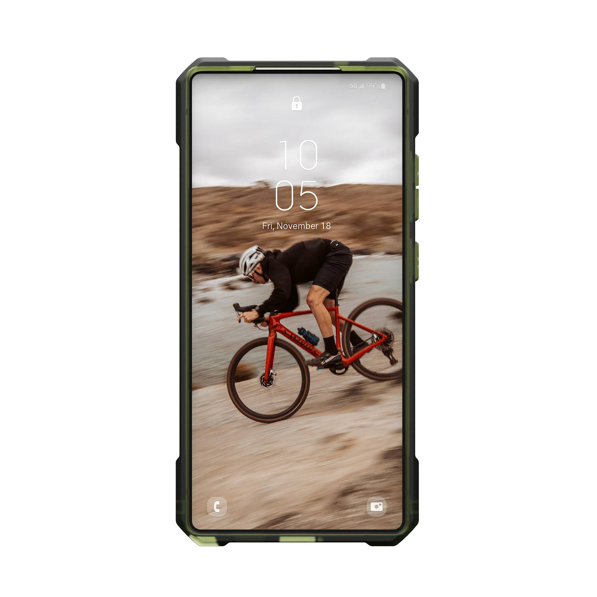UAG Essential Armor MagSafe Olive Drab Galaxy S25 Ultra – vedere frontală