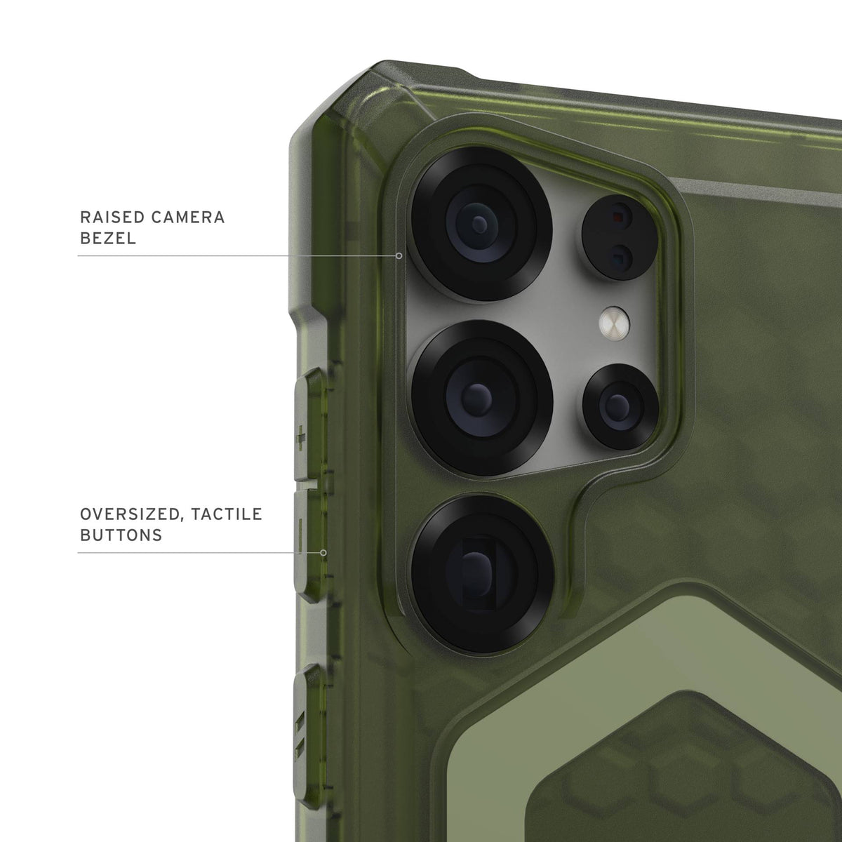 UAG Essential Armor MagSafe Olive Drab Galaxy S25 Ultra – contur ridicat pentru camere și butoane tactile