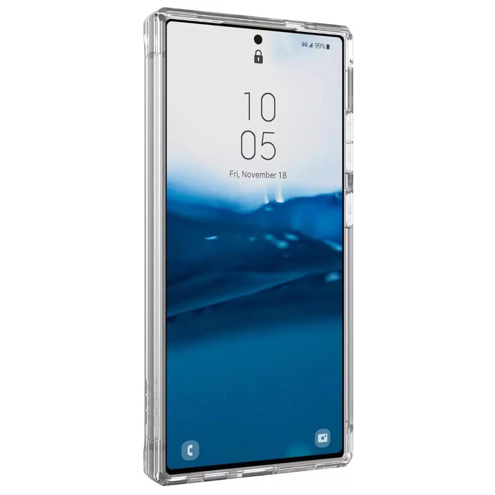 UAG Plyo Ice Galaxy S25 Ultra – vedere frontală din unghi