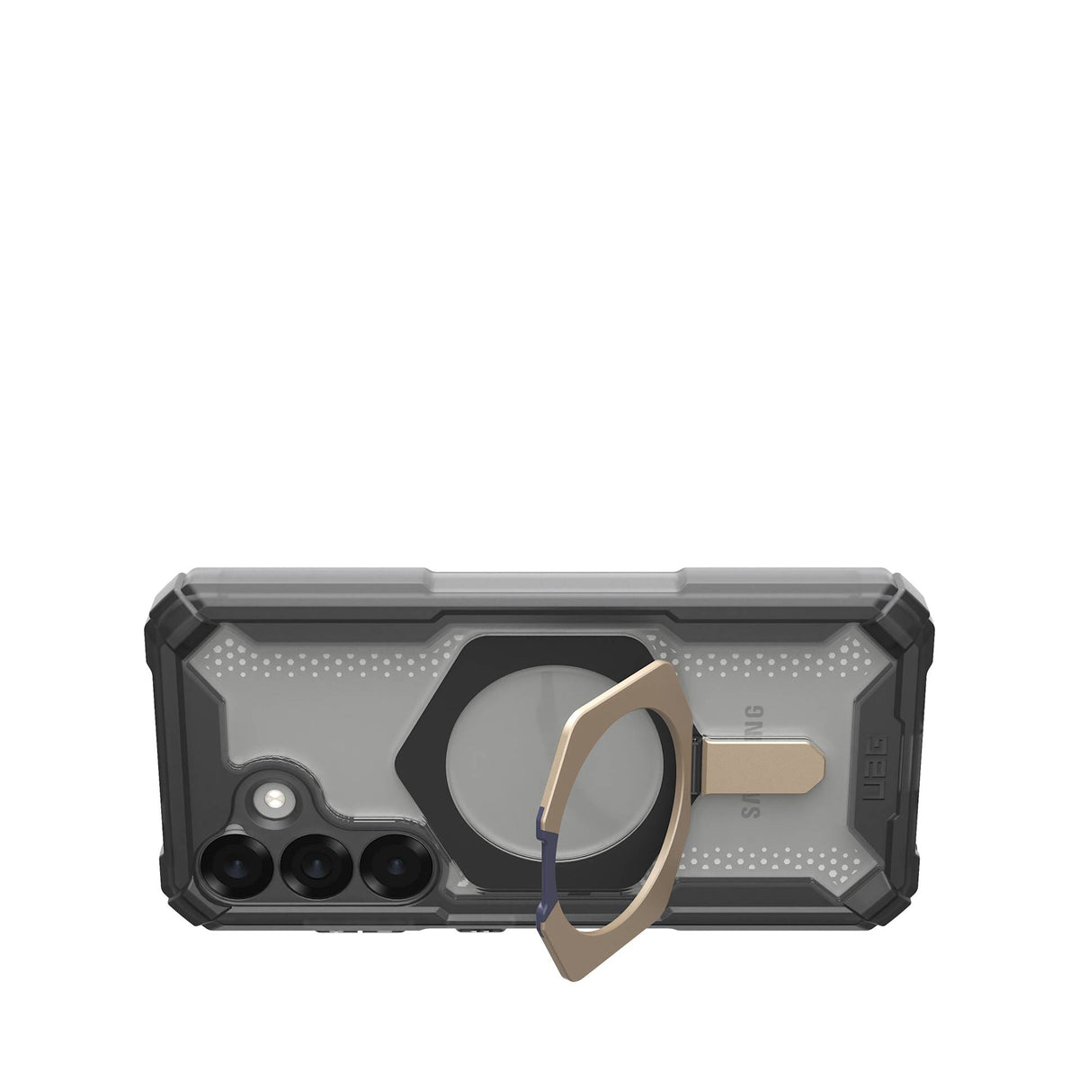 UAG Plasma XTE Ash/Titanium Galaxy S25 – poziționare orizontală cu suport deschis