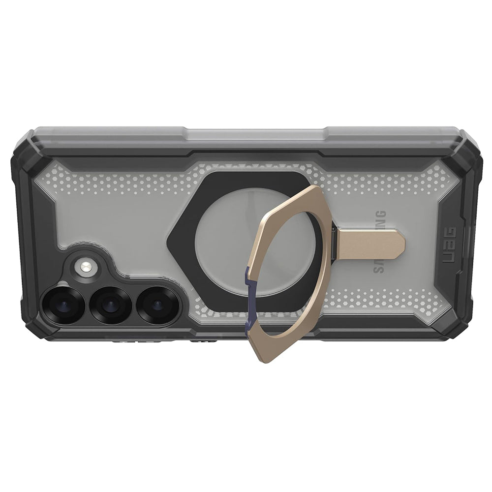 UAG Plasma XTE Ash/Titanium Galaxy S25 Plus – poziționare orizontală cu suport deschis