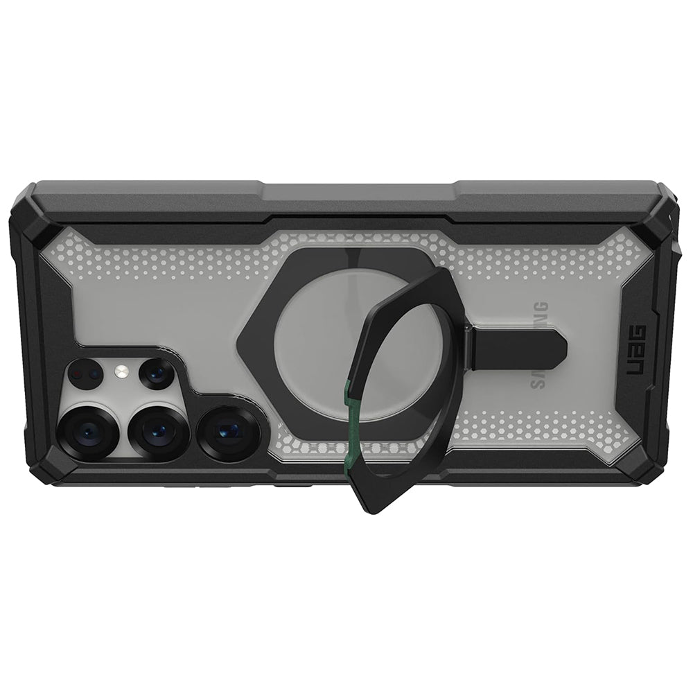 UAG Plasma XTE Black/Clear Galaxy S25 Ultra – poziționare orizontală cu suport deschis