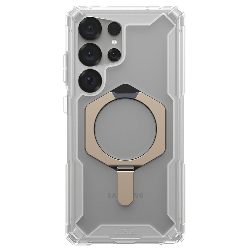 UAG Plasma XTE Clear/Titanium Galaxy S25 Ultra – spate transparent și suport cu finisaj Titanium