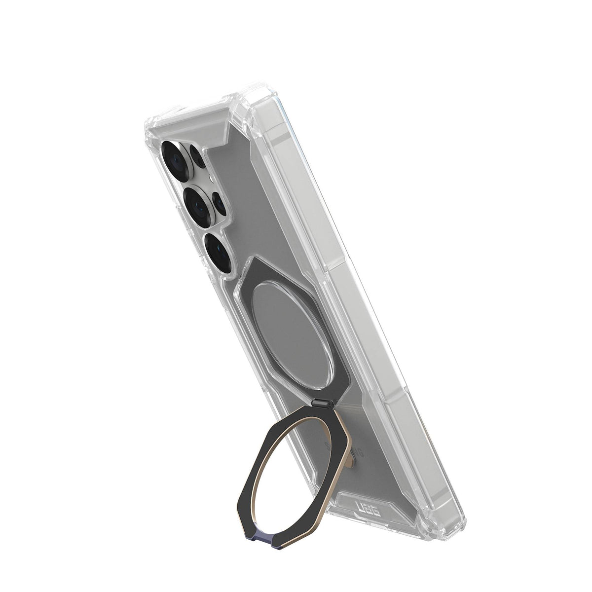 UAG Plasma XTE Clear/Titanium Galaxy S25 Ultra – poziționare verticală cu suport deschis