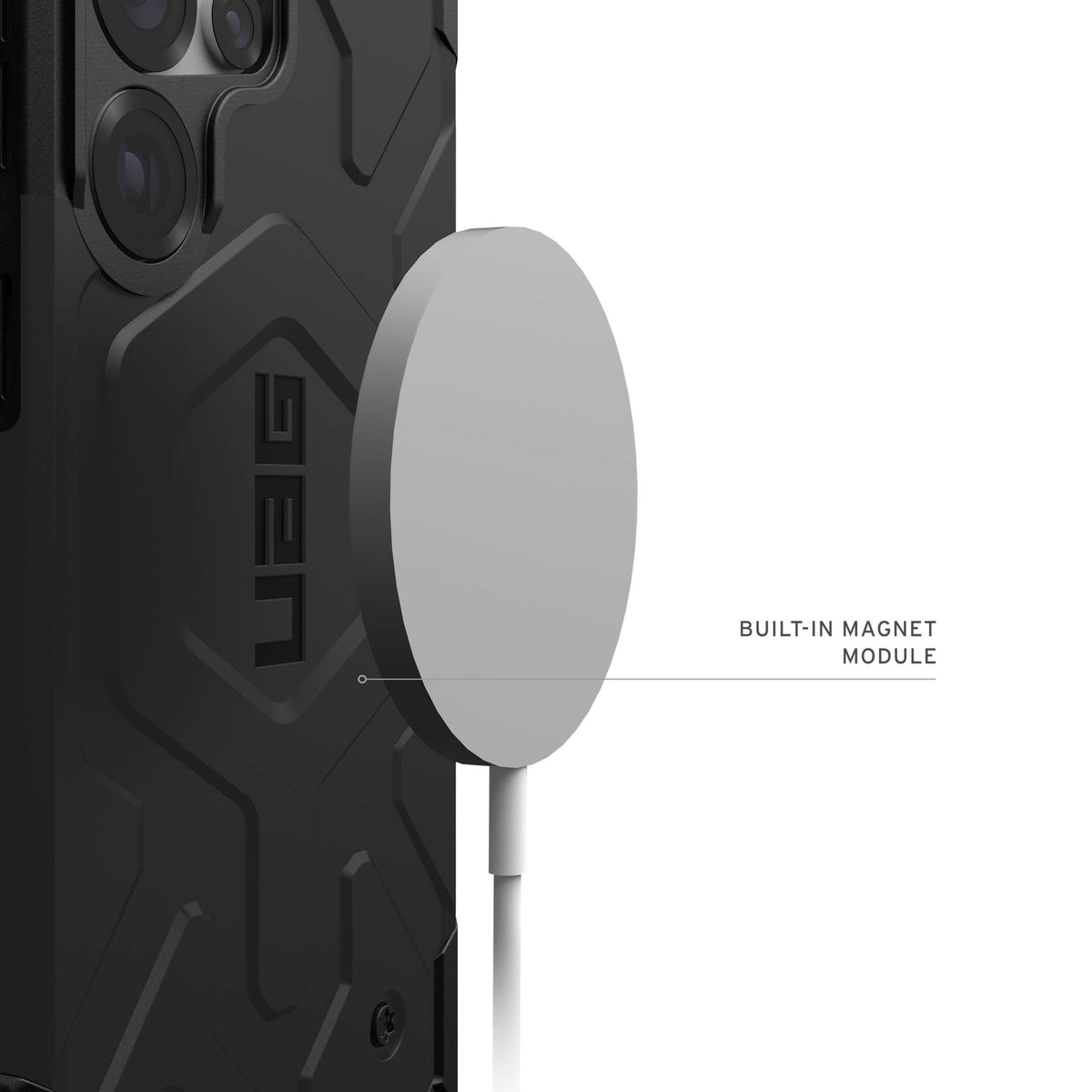 UAG Pathfinder MagSafe Black Galaxy S25 Ultra – modul magnetic integrat pentru încărcare