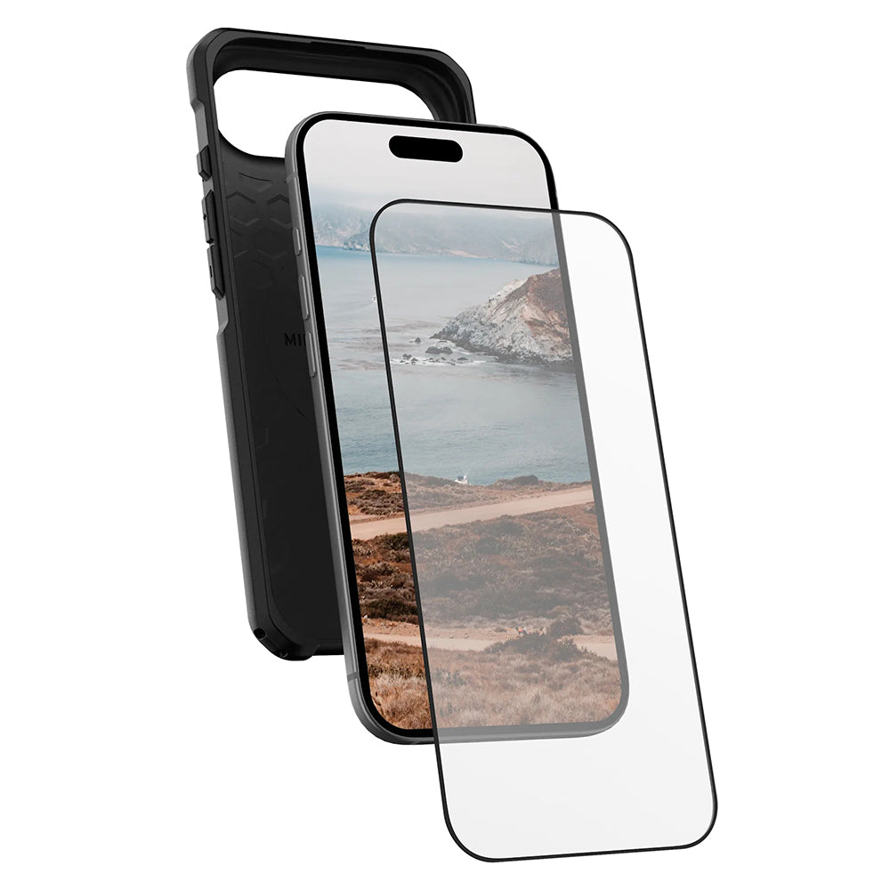 Folie de sticlă UAG Glass Shield pentru iPhone Air – ramă neagră – imagine 5 din 7