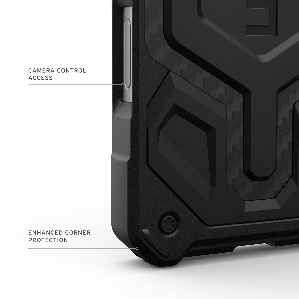 UAG Monarch Pro Carbon Fiber iPhone 17 Pro – Camera Control și colțuri ranforsate