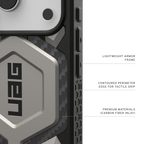 UAG Monarch Pro Titanium iPhone 17 Pro – inserție din fibră de carbon și grip