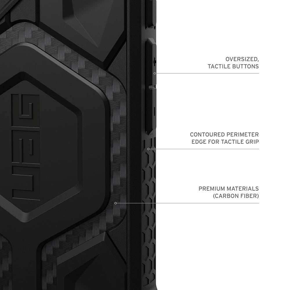 Husă UAG Monarch Pro MagSafe pentru iPhone 17 Pro Max – fibră de carbon – imagine 4 din 5