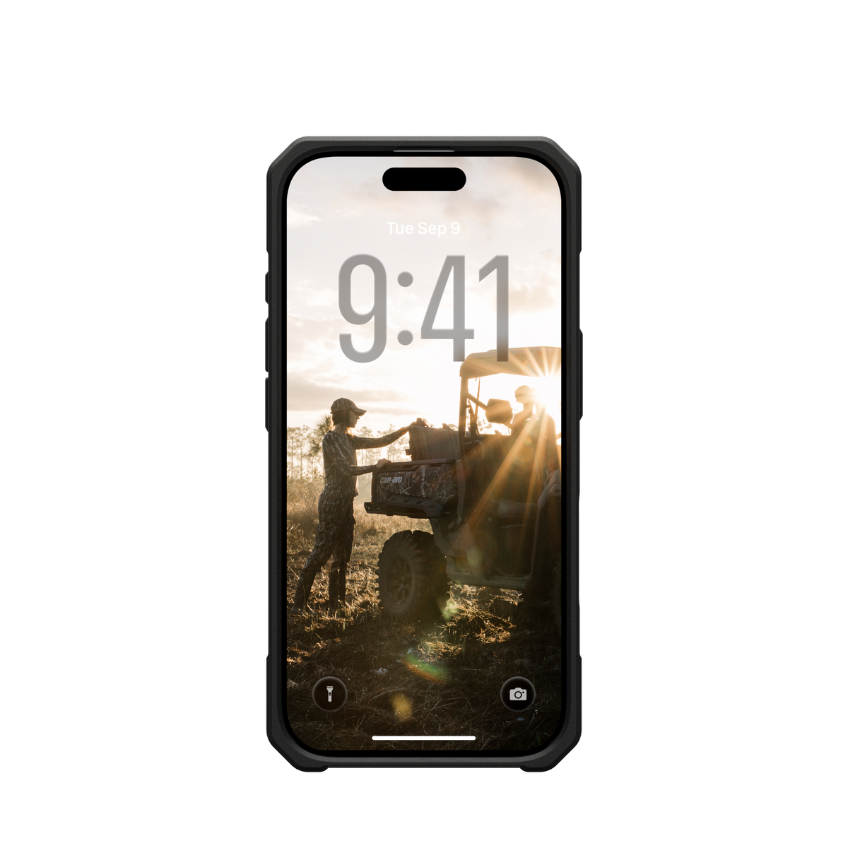 UAG Monarch Pro Kevlar Black iPhone 17 – vedere frontală