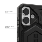 UAG Monarch Pro Kevlar Black iPhone 17 – contur ridicat pentru cameră și butoane
