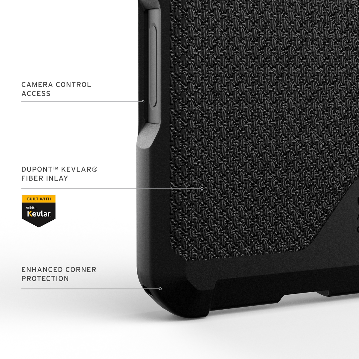 UAG Metropolis LT Kevlar Black – acces Camera Control și colțuri ranforsate